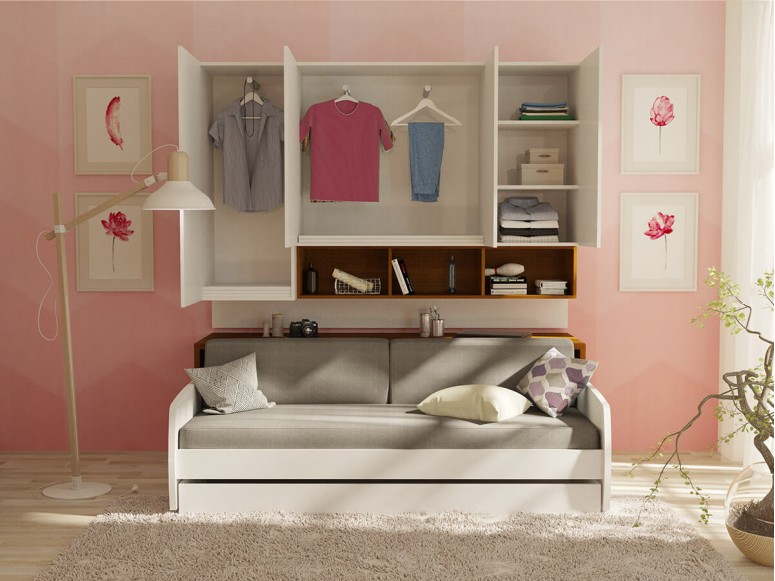 Compact Floating Cabinet and Wardrobe