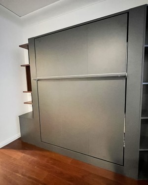 C - Nova Queen Wall Bed with Bookcase Set