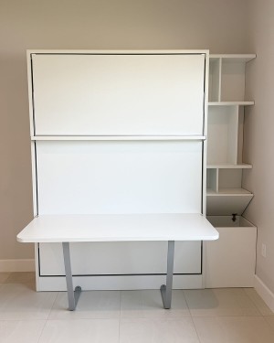 C - Royal Queen Wall Bed With Desk and Bookcase