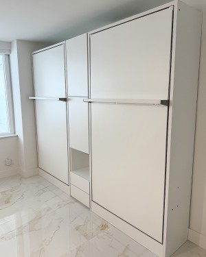 C - Royal Twin / Twin XL Wall Bed with Wardrobe