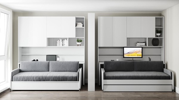 D - Eco Compact Full/Full XL Sofa Bed and Cabinet System