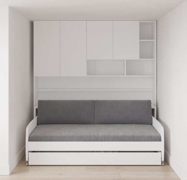 D - Eco Compact Full/Full XL Sofa Bed and Cabinet System