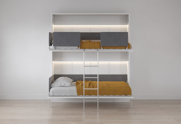 D - Pensiero Twin Wall Bunk Bed with Lights