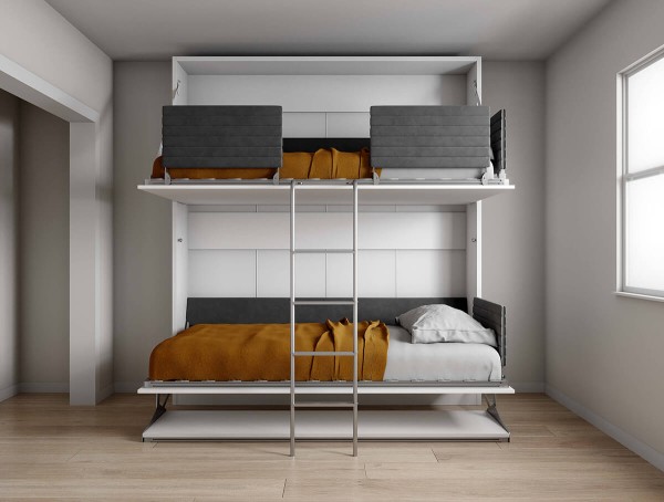 D - Pensiero Twin Wall Bunk Bed with Desk