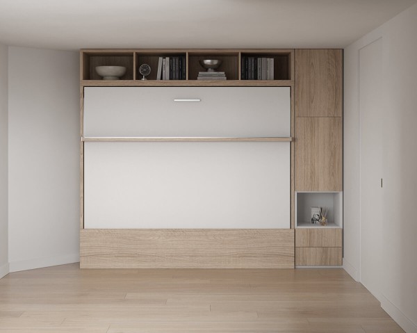 D - Royal Horizontal Queen Wall Bed with Wardrobe
