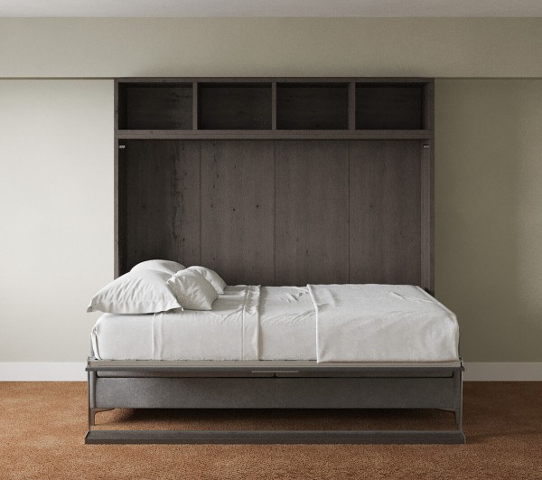Royal Horizontal Queen Wall Bed with Sectional Sofa and Bookcase 5