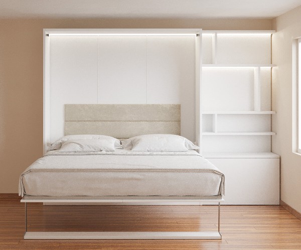 Royal King Murphy Bed with Bookcase 10