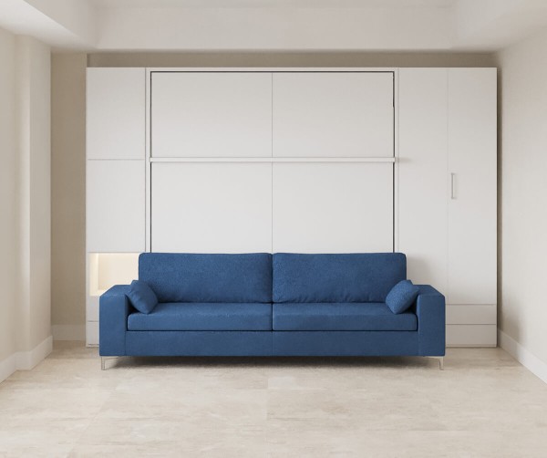 D - Royal King Murphy Bed with Sofa, Wardrobes and Bookcase Set
