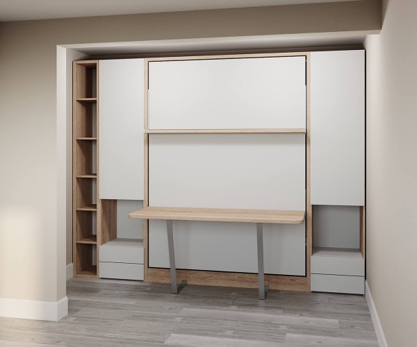 D - Royal Queen Wall Bed With Desk