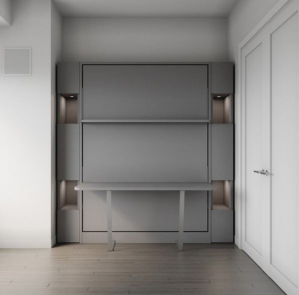 D - Royal Queen Wall Bed With Desk