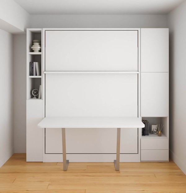D - ROYAL Queen Wall Bed with Bookcase Set