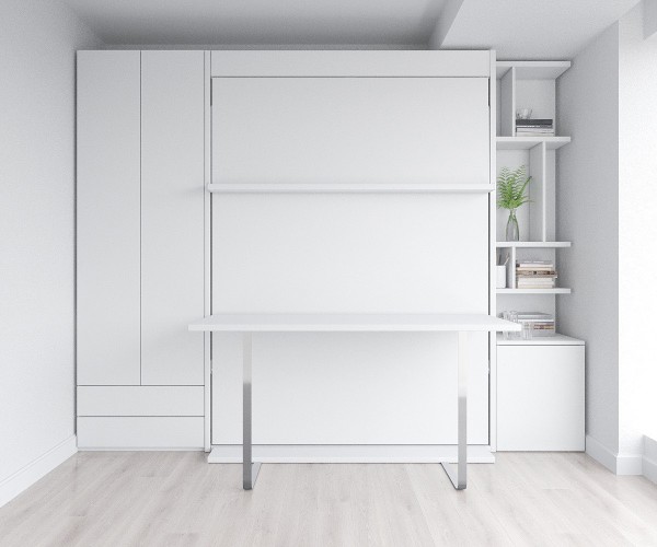 D - Royal Queen Wall Bed With Desk