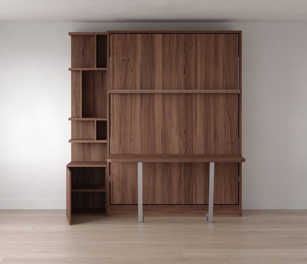 Royal Queen Wall Bed With Desk and Bookcase Set 8