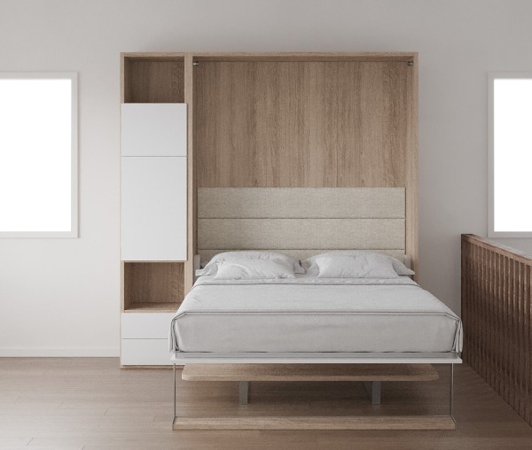 Royal Queen Wall Bed with Desk Wardrobes 10