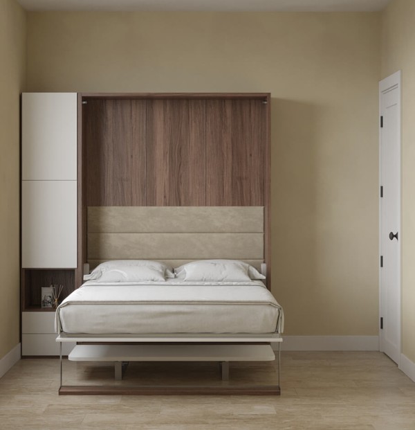 Royal Queen Wall Bed with Folding Table and Bookcase Set 9