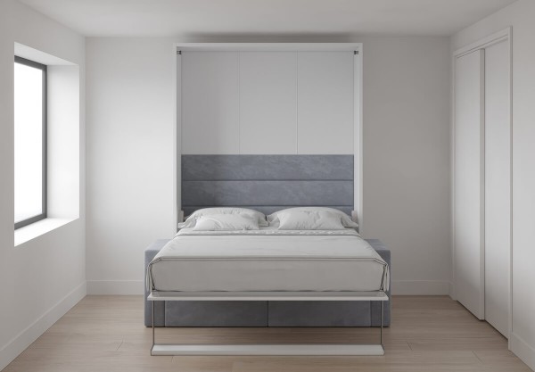 Royal Queen Wall Bed with Sectional Sofa Wardrobe and Bookcase Set 57