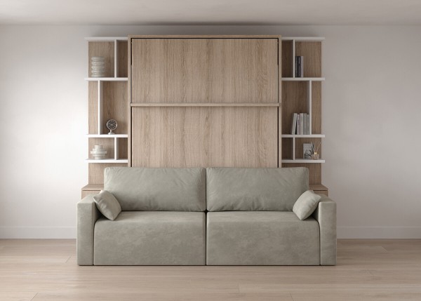 D - ROYAL Queen Wall Bed with Sectional Sofa