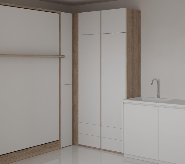 Royal Queen Wall Bed with Wardrobe 15