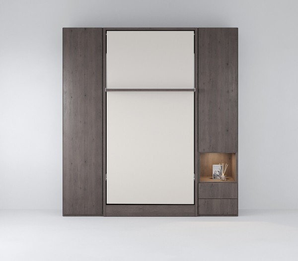 D - Royal Twin / Twin XL Wall Bed with Wardrobe