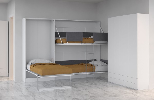 Royal Twin Twin XL Wall Bed and Pensiero Twin Wall Bunk Bed 1
