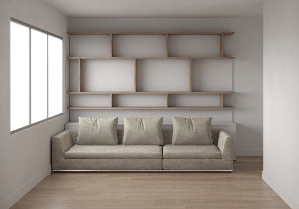 D - Sofa and Bookcase Set