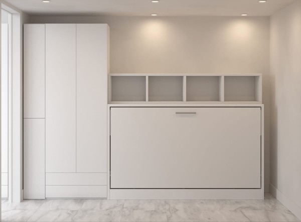 D - Spazio Twin Size Wall Bed with Wardrobes