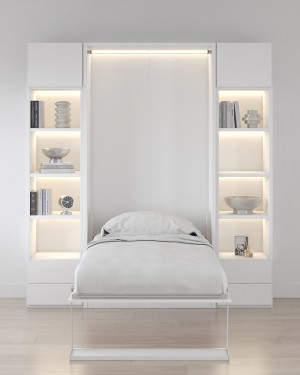 D - Royal Twin / Twin XL Wall Bed with Bookcase