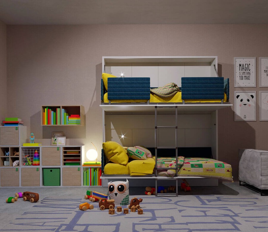Pensiero Twin Wall Bunk Bed Pensiero Twin Wall Bunk Bed