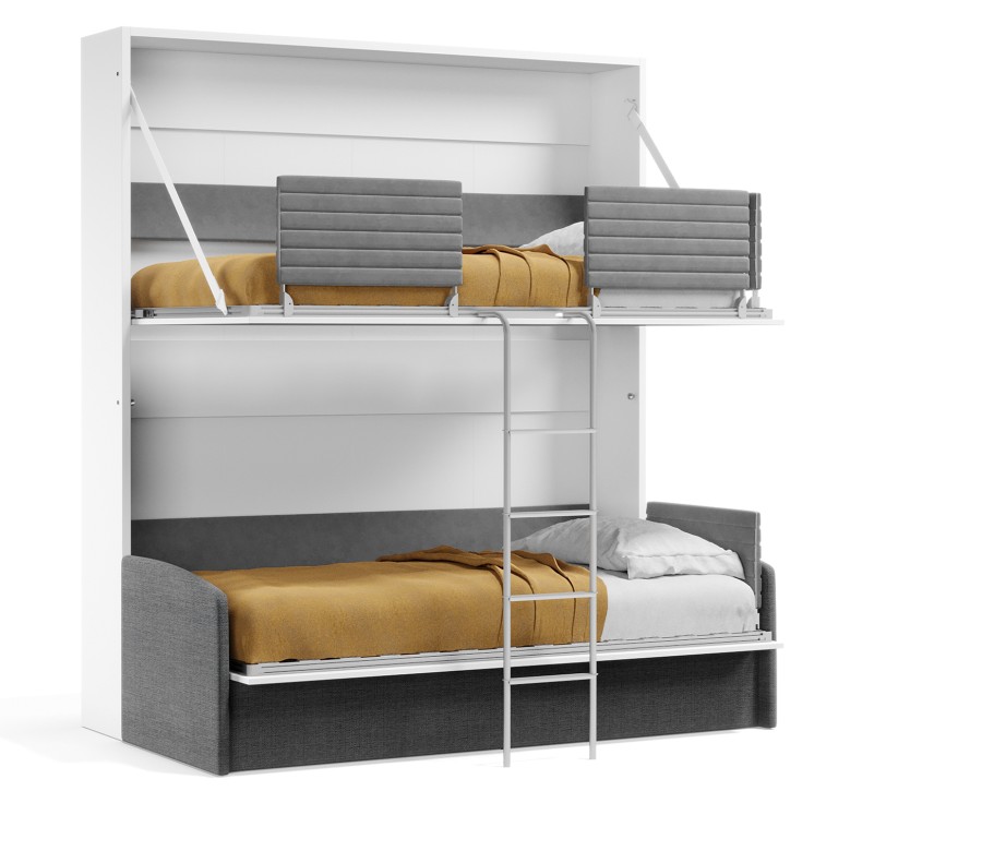 Pensiero Twin Wall Bunk Bed and Sofa Set
