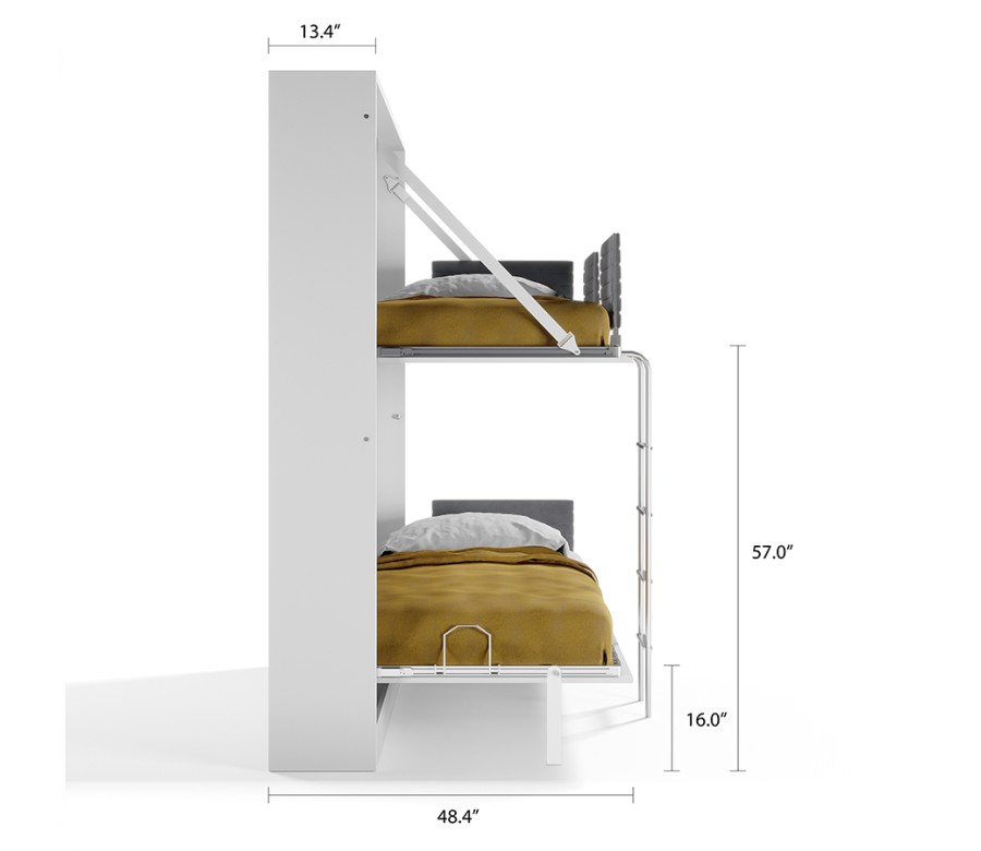 Pensiero Twin Wall Bunk Bed Pensiero Twin Wall Bunk Bed