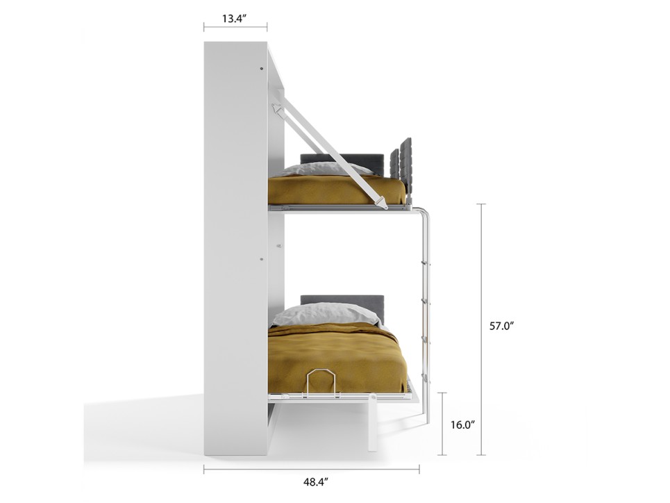 Pensiero Twin Wall Bunk Bed Pensiero Twin Wall Bunk Bed