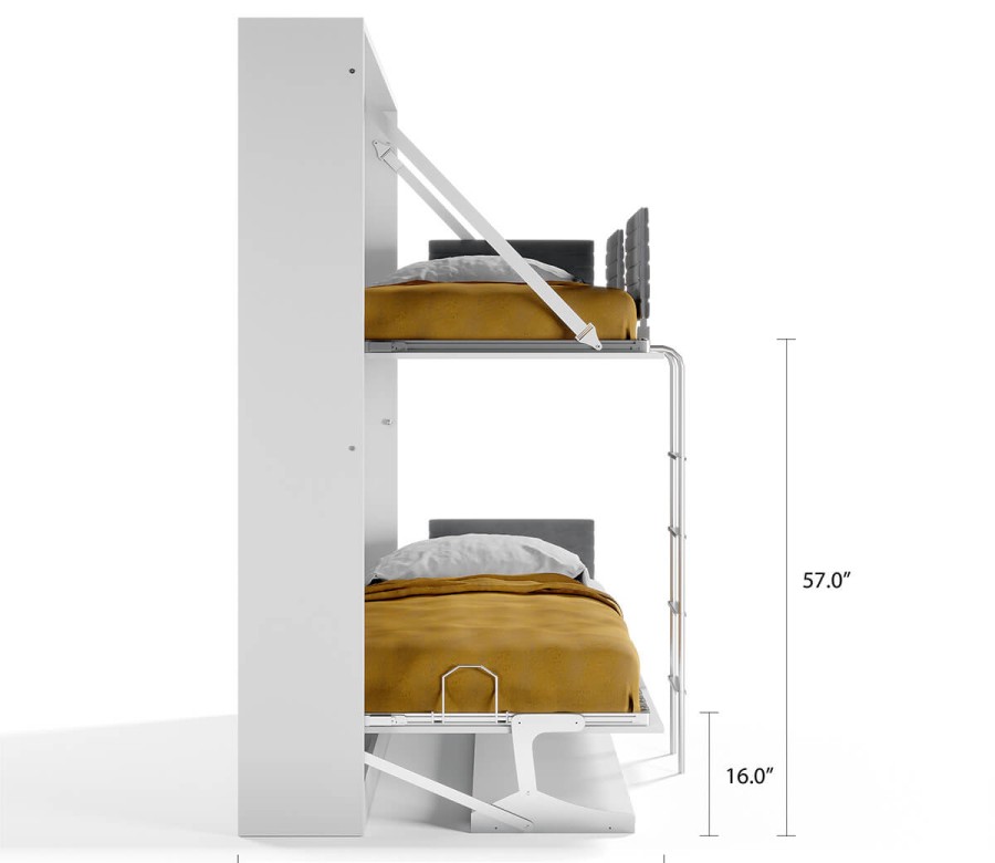 Pensiero Twin Wall Bunk Bed with Desk Pensiero Twin Wall Bunk Bed with Desk