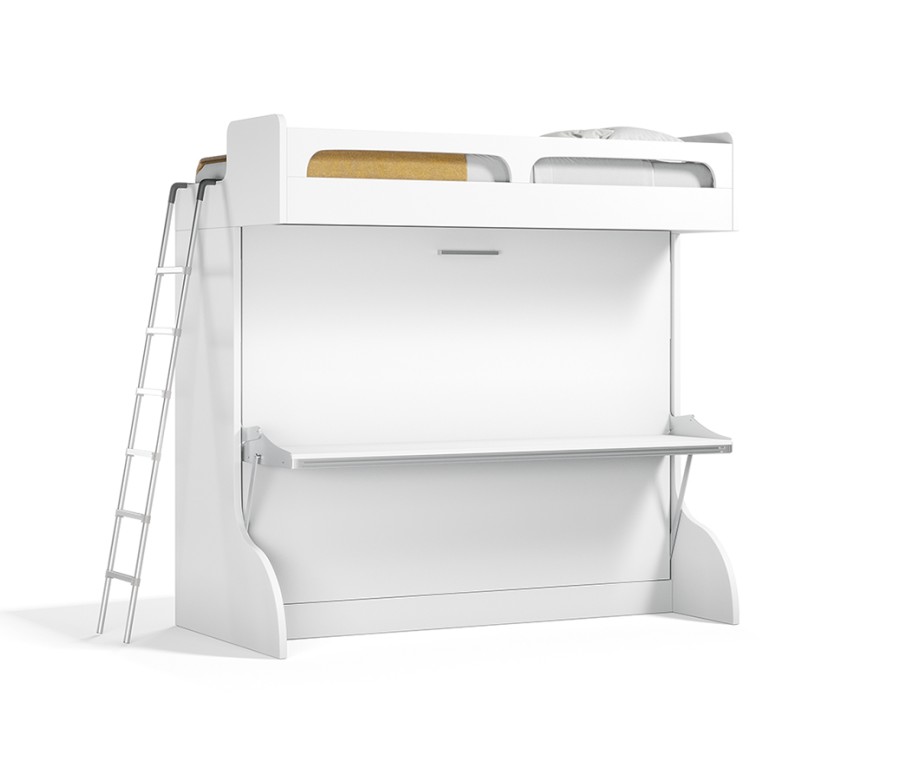 Castello Twin Over Full Wall Bunk Bed with Desk bla bla1