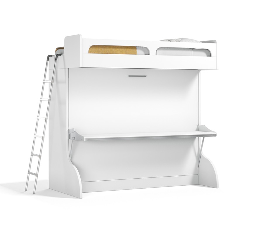 Castello Twin Over Full Wall Bunk Bed with Desk Castello Twin Over Full Wall Bunk Bed with Desk