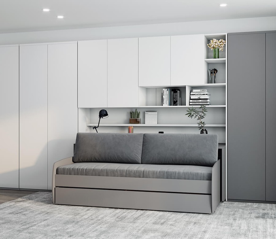 Eco Compact Full/Full XL Sofa Bed and Cabinet System Eco Compact Full/Full XL Sofa Bed and Cabinet System