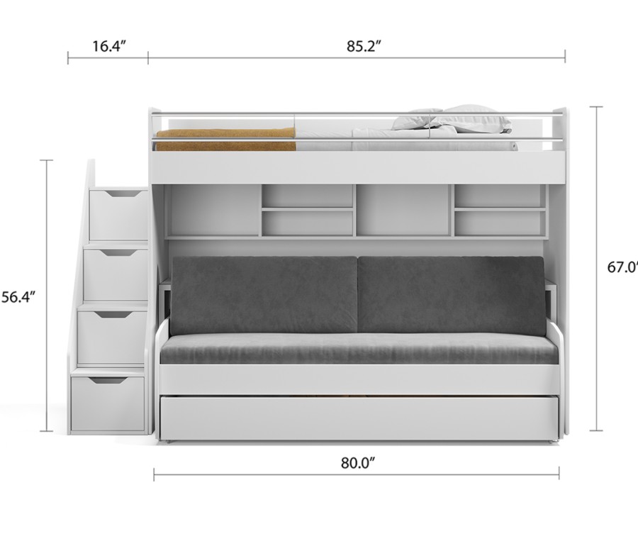 Eco Bel Mondo Twin Over Twin XL Bunk Bed Set Eco Bel Mondo Twin Over Twin XL Bunk Bed Set