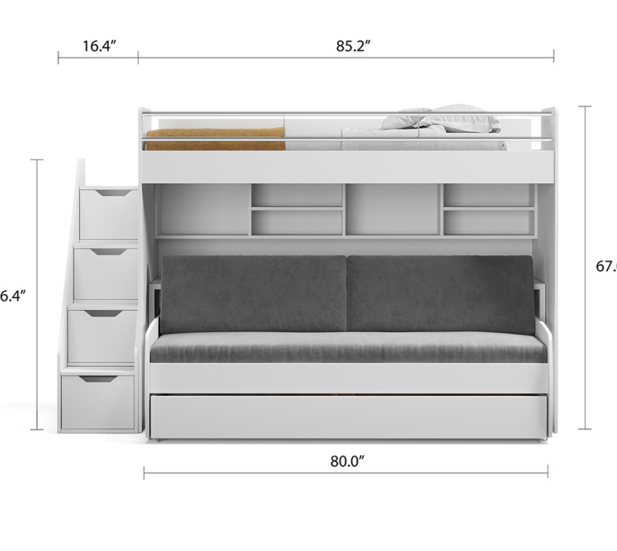 Eco Bel Mondo Twin Over Twin XL Bunk Bed Set Eco Bel Mondo Twin Over Twin XL Bunk Bed Set