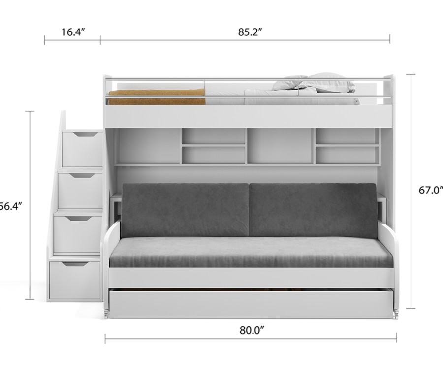 Eco Bel Mondo Twin Over Full/Full XL Bunk Bed Set Eco Bel Mondo Twin Over Full/Full XL Bunk Bed Set