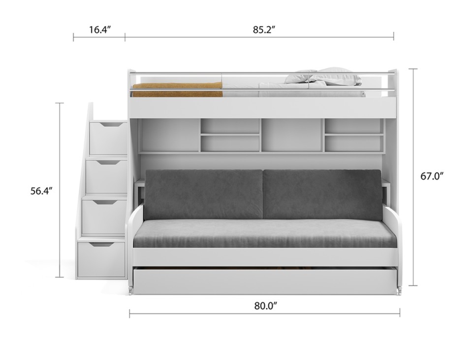 Eco Bel Mondo Twin Over Full/Full XL Bunk Bed Set Eco Bel Mondo Twin Over Full/Full XL Bunk Bed Set