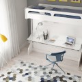 Castello Twin Over Full Wall Bunk Bed with Desk