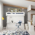 Castello Twin Over Full Wall Bunk Bed with Desk