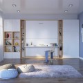 Pensiero Twin Wall Bunk Bed with Desk