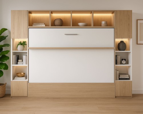 New York-styled room showcasing the Royal Horizontal Queen Wall Bed.