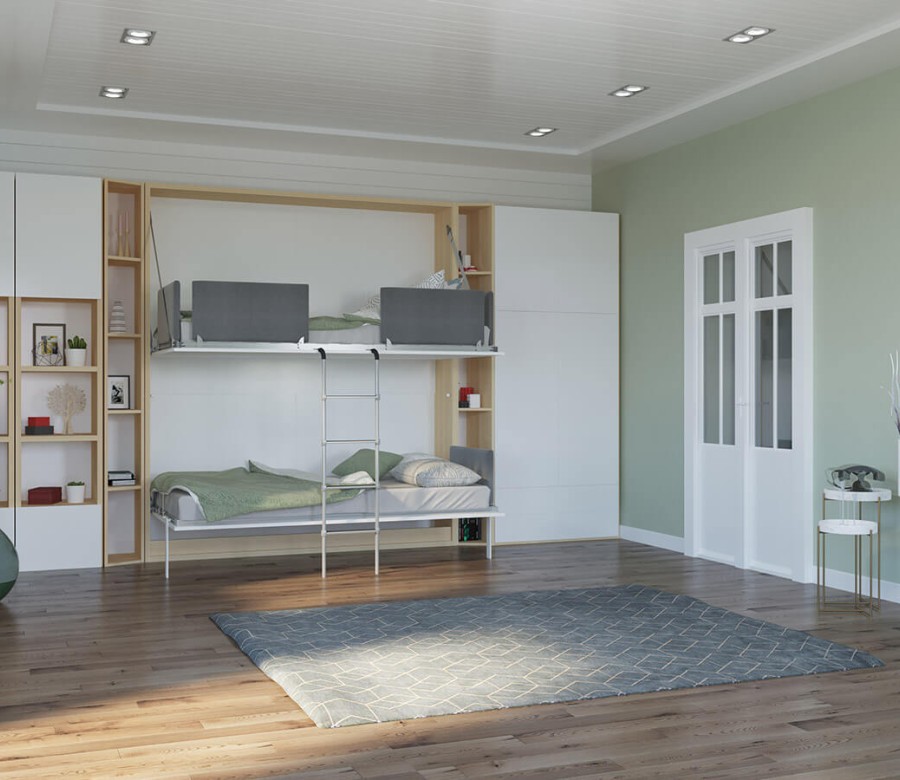 Pensiero Twin Wall Bunk Bed Pensiero Twin Wall Bunk Bed