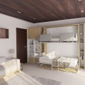 Pensiero Twin Wall Bunk Bed with Desk