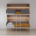 Pensiero Twin Wall Bunk Bed
