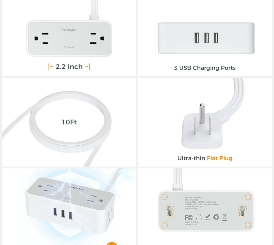 Ultra Thin Flat Plug Extension Cord 10 ft Ultra Thin Flat Plug Extension Cord 10 ft