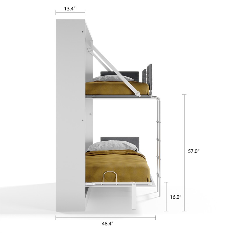 Pensiero Twin Wall Bunk Bed Pensiero Twin Wall Bunk Bed