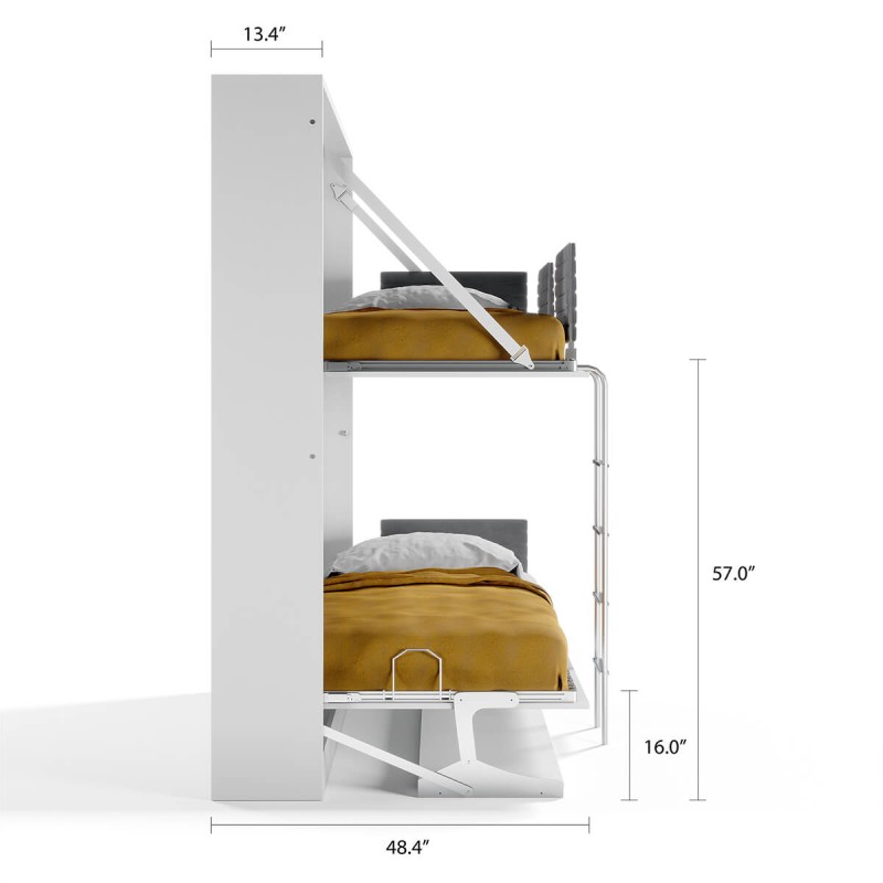 Pensiero Twin Wall Bunk Bed with Desk Pensiero Twin Wall Bunk Bed with Desk