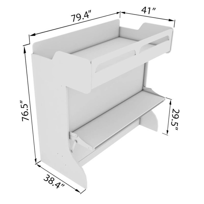 Castello Twin Over Full Wall Bunk Bed with Desk Castello Twin Over Full Wall Bunk Bed with Desk